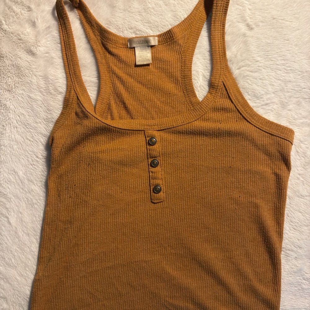 Tan Tank Top with Sleek Design